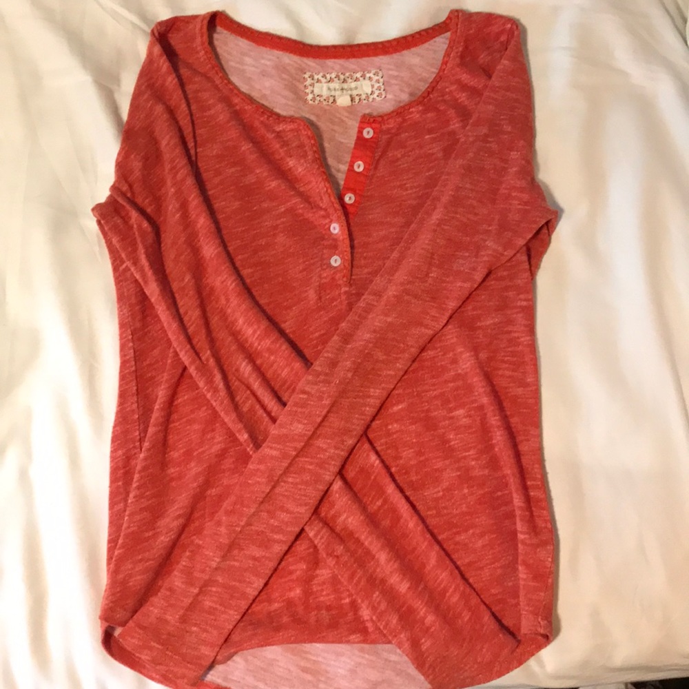 Orange heathered Anthropologie long sleeve shirt